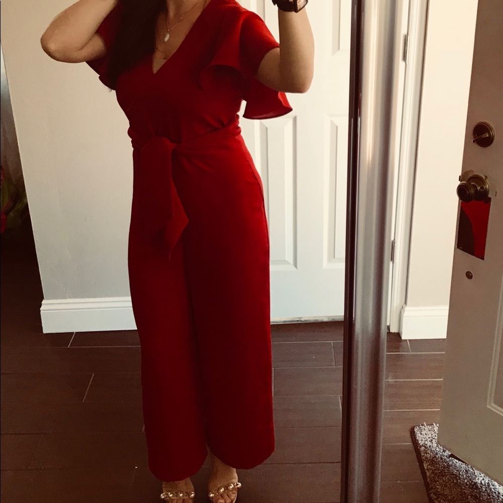 Zara red jumpsuit